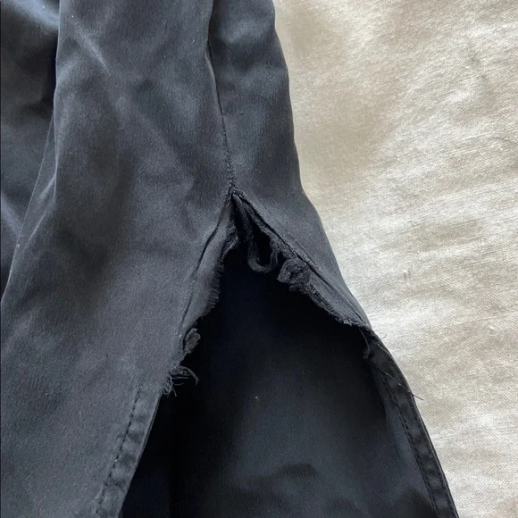 LUNYA Black Washable Silk Nightgown Dress Slit T-Strap in Black & Otium S $198 - Picture 8 of 8